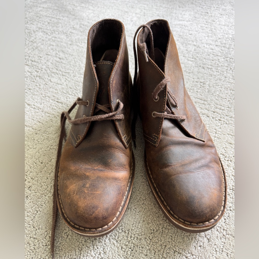 Clarks 8.5 Men's Chukka Boots in Rich Brown Leather